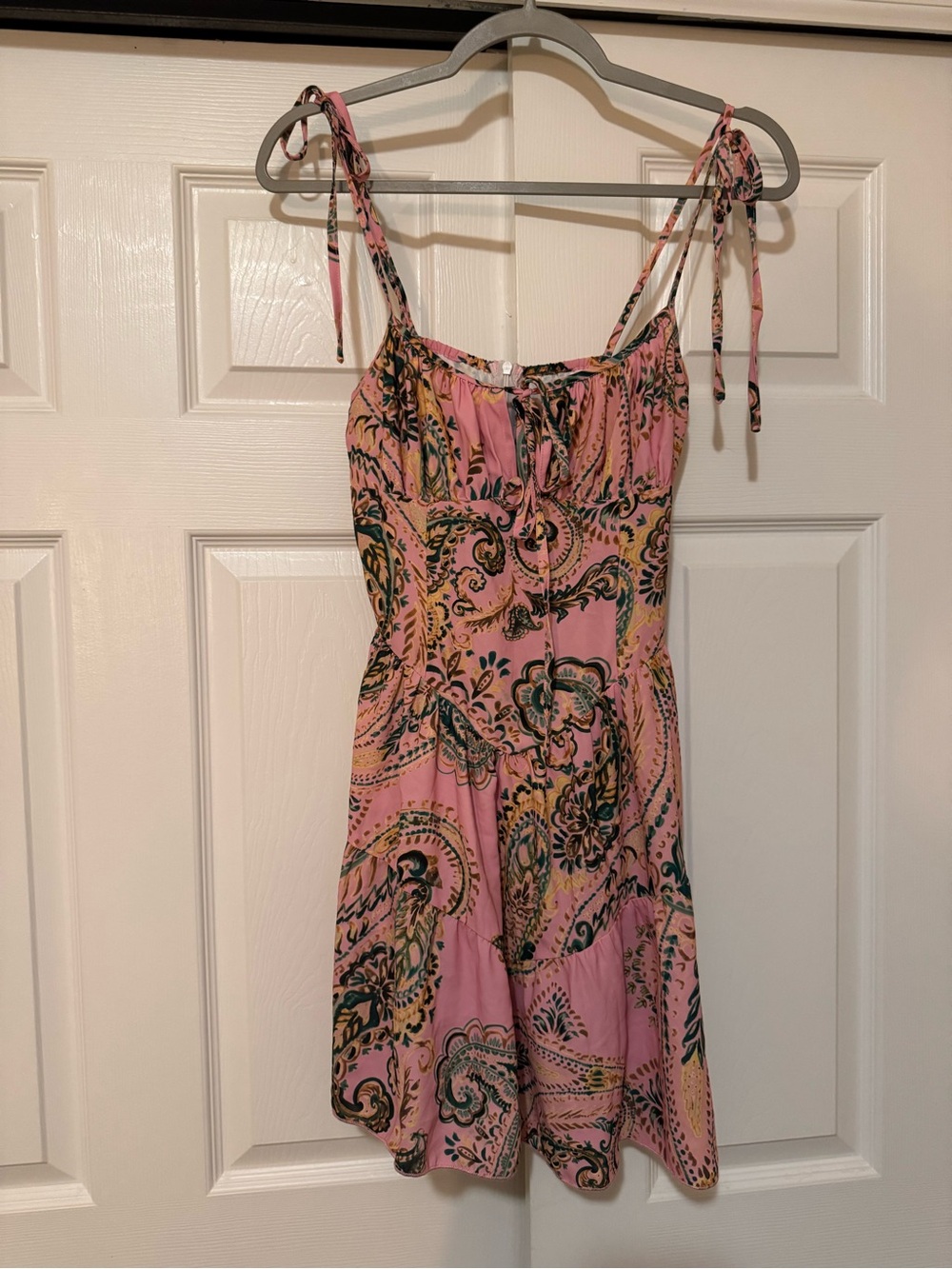 Cider Women’s Paisley One-Piece Romper with Tie Straps